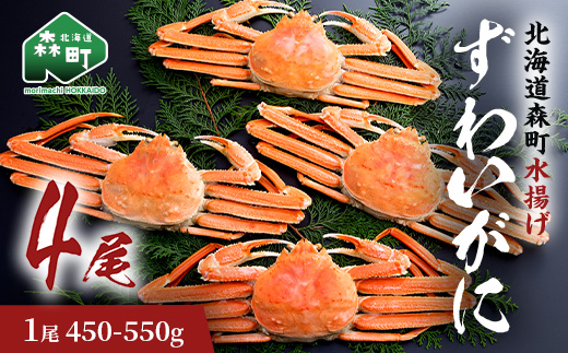 ずわいがに（450g～550g） 4尾入り 北海道森町水揚げ かに カニ 蟹 ガニ がに 森町 ふるさと納税 北海道 ずわいかに ズワイガニ mr1-0926
