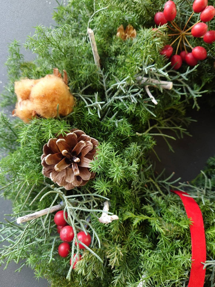 フレッシュコニファーのクリスマスリース