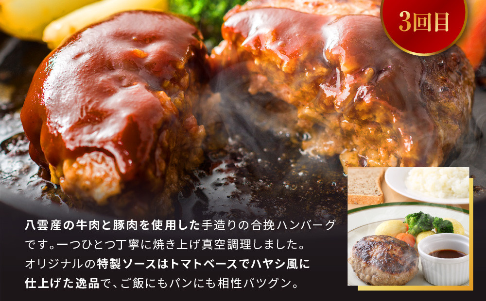 地元新聞で紹介！ 【3ヶ月定期便】ハンバーグ堪能