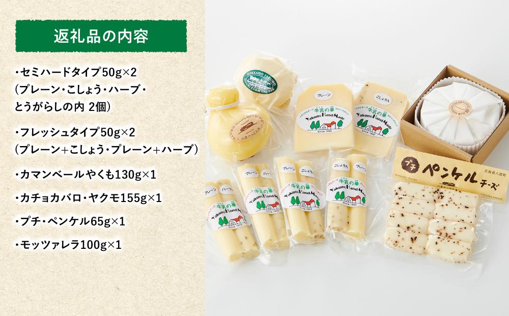 八雲チーズ村　チーズセット【 チーズ チーズセット カマンベール カチョカバロ プチ・ペンケル モッツァレラ 食品 お取り寄せ お取り寄せグルメ 八雲町 北海道 】