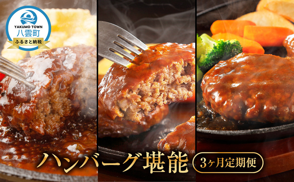 地元新聞で紹介！ 【3ヶ月定期便】ハンバーグ堪能