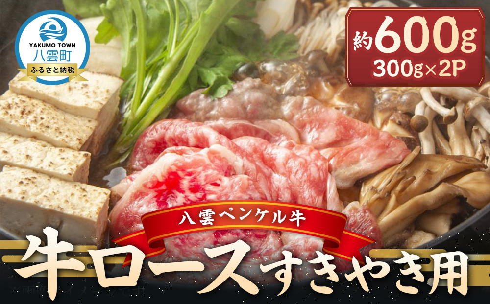 八雲ペンケル牛 牛ロース(すきやき用) 600g【 肉 お肉 にく 牛 牛肉 ペンケル牛 牛ロース 食品 グルメ お取り寄せ お取り寄せグルメ    八雲町 北海道   】