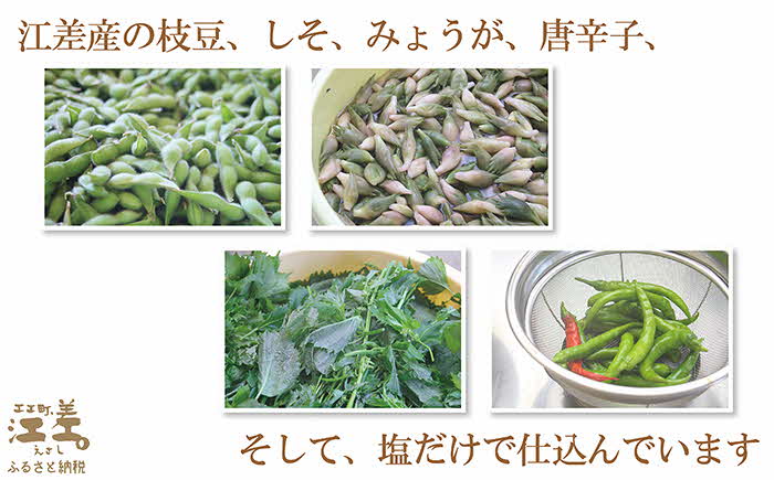 《12月初旬～発送・数量限定》北海道産 枝豆の漬物〈江差の豆漬け〉約800g（400g×2パック）　江差産大粒大豆「ゆめのつる」使用　青しそ・みょうが・唐辛子　乳酸発酵　酸味のある漬け物　保存料不使用　着色料不使用　国産　伝統食