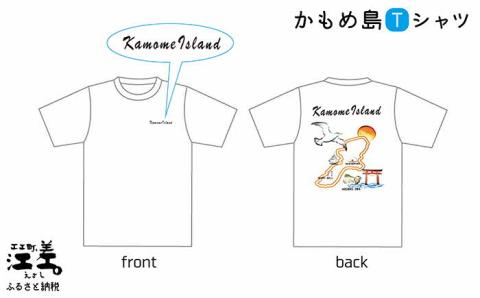 江差かもめ島デザインTシャツ【Lサイズ】肌触りのよい綿100％　男女兼用　トップス　インナー　丸首　半袖　ティーシャツ　綿　4サイズ展開（S・M・L・XL）