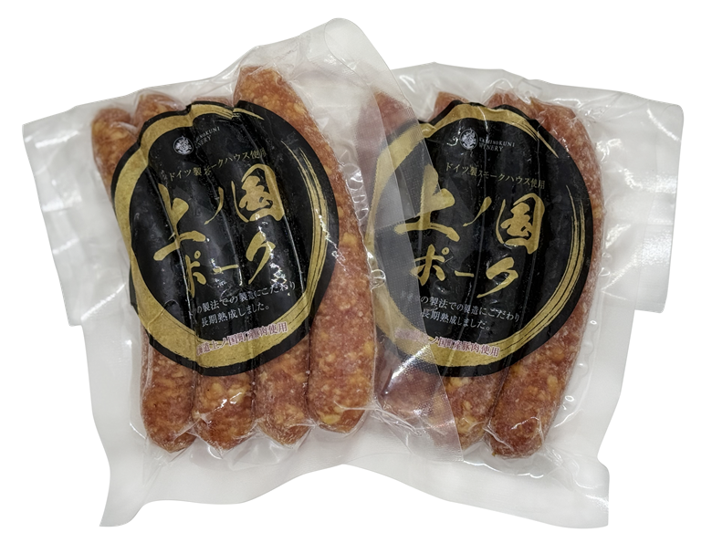 上ノ国ポークウインナー３種類食べ比べセット「プレーン＆バジル＆ガーリック」　90g×各2パック