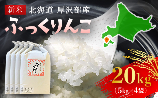 【令和7年産新米】2025年11月上旬より順次発送　北海道厚沢部産ふっくりんこ20kg ASG029