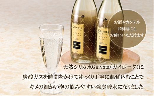 ＜Gaivota炭酸水 瓶1箱(720ml×12本)＞北のハイグレード食品 天然シリカ 炭酸水 北海道 乙部町