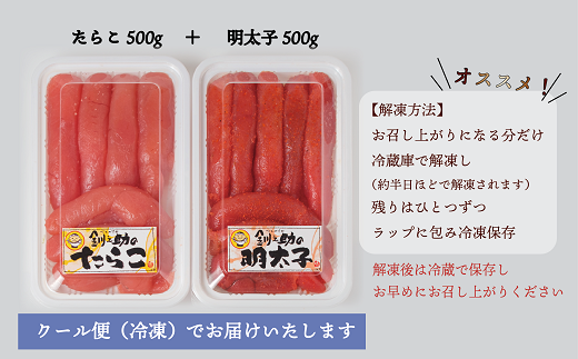 ＜笹谷商店たらこ・明太子 2パックセット＞たらこ 明太子 1パック