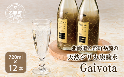 ＜Gaivota炭酸水 瓶1箱(720ml×12本)＞北のハイグレード食品 天然シリカ 炭酸水 北海道 乙部町