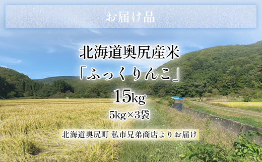 令和7年産奥尻産米「ふっくりんこ」15kg入り OKUI003