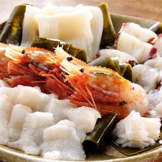 【漁師直送】北海道産 昆布締め4種 ホタテ貝柱 ゆでタコ 天然ひらめ ぼたん海老 海鮮 冷凍 せたな町 ふるさと納税