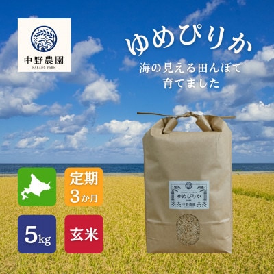 【毎月定期便】ゆめぴりか 玄米5kg 全3回