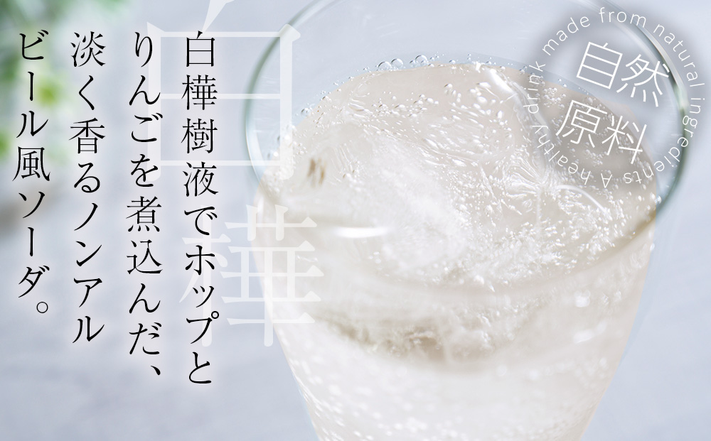 白樺樹液ソーダyadorigi（ホップとりんご）8個