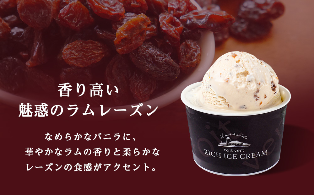 【定期便12ヶ月】リッチアイスクリーム 香り高い魅惑のラムレーズン　8個セット（100ml）
