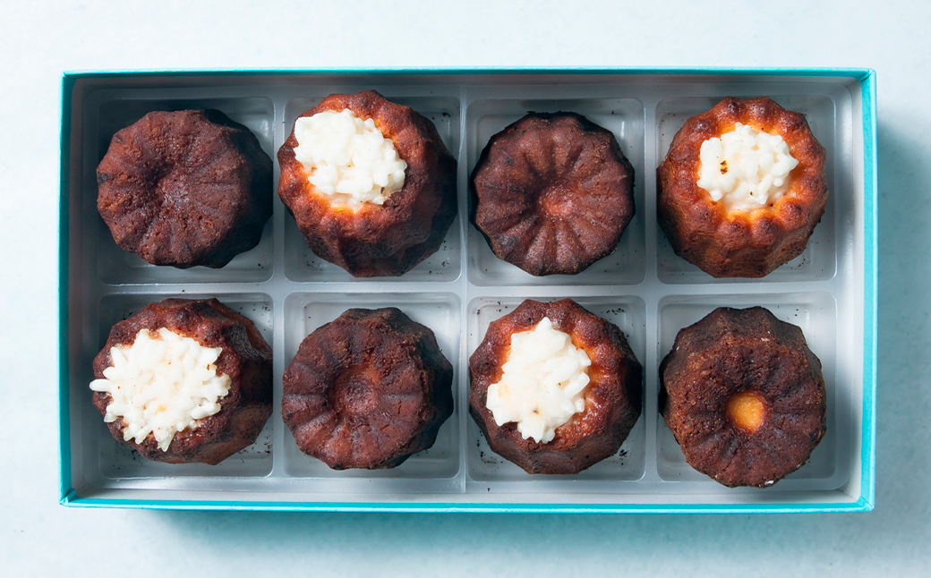 【3ヶ月定期便】クラシックと、安田さんのらんこし米のカヌレ 2種各4個 合計8個入り