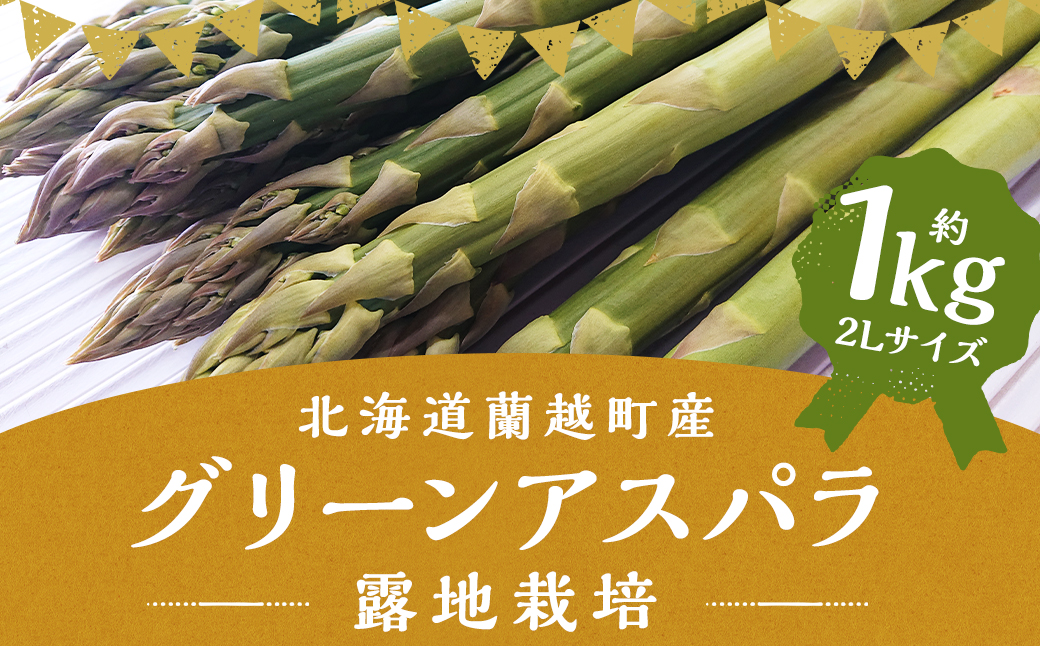 グリーンアスパラ 露地栽培 2L（約1kg相当）【2025年5月下旬～6月上旬発送予定】