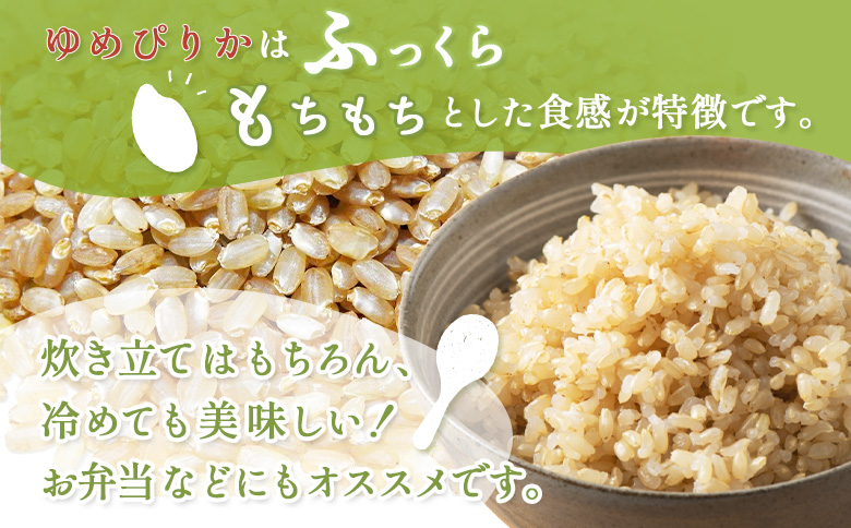 【3回定期便】合鴨農法ゆめぴりか【スーパー玄米！発酵発芽玄米】 【有機肥料/無農薬・無化学肥料･備蓄用】令和６年度米 1.8kg(450g×4袋) 水田環境鑑定・米食味鑑定士鑑定米【Yesclean加工品部門認定品】【3112903】