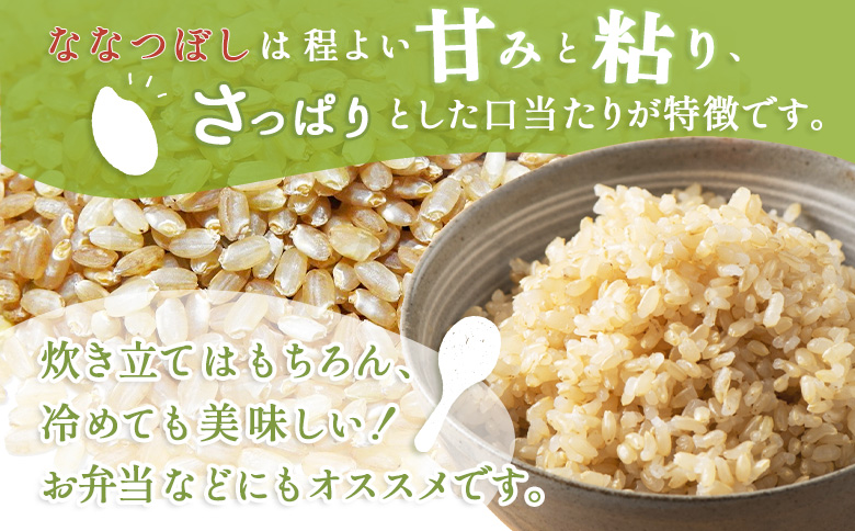 《数量限定受付！令和7年産米》【3回定期便】合鴨農法ななつぼし 【玄米】【有機肥料/無農薬・無化学肥料･備蓄用】 令和7年度米　10kg(1kg×10袋)　水田環境鑑定米・米食味鑑定米【Yesclean農法認定品】【3114902】
