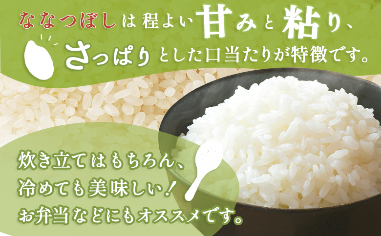 《数量限定受付！令和7年産米》【3回定期便】合鴨農法ななつぼし 【胚芽米仕様精米】【有機肥料/無農薬・無化学肥料･備蓄用】令和7年度米 正味10kg(1kg×10袋) 水田環境鑑定・米食味鑑定士鑑定米【Yesclean農法認定品】【3115202】