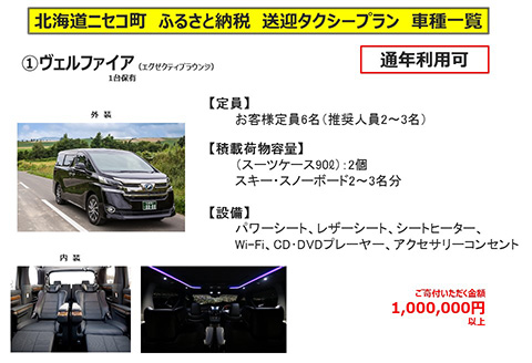 新千歳空港～ニセコエリア送迎プラン（ミニバンタイプ）【09122】