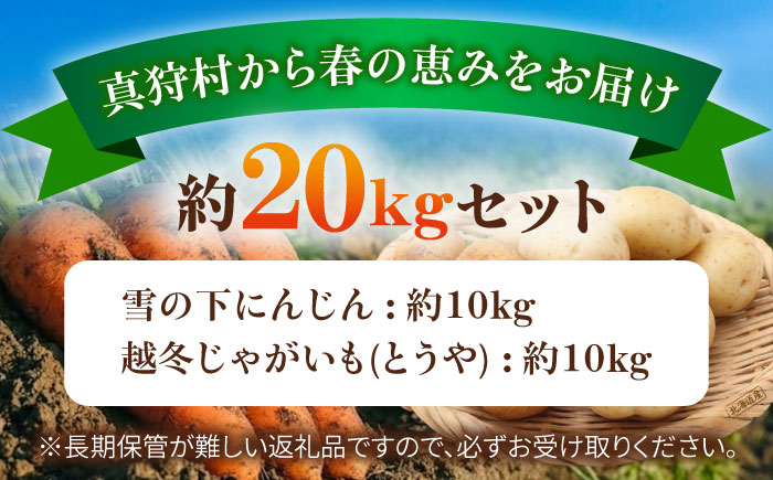 【2026年3月下旬以降順次発送】 雪の下にんじんと越冬じゃがいもセット 計20kg （とうや）|  野菜セット 野菜 セット にんじん じゃがいも  |  道の駅 真狩フラワーセンター [BPAM034]