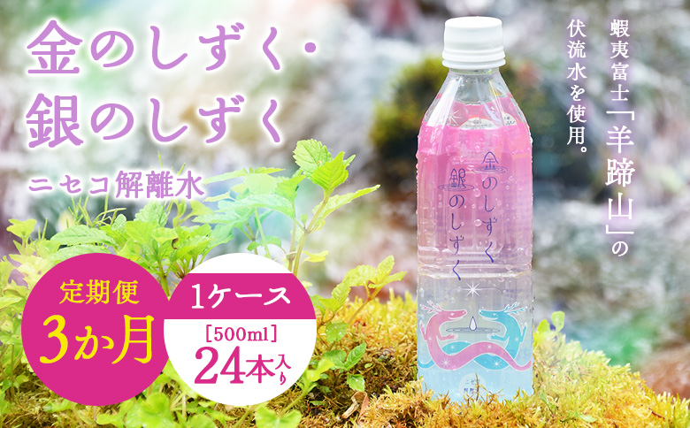 金のしずく・銀のしずく　ニセコ解離水 定期便3か月【19002】