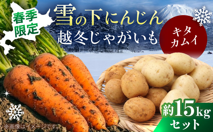 【2026年3月下旬以降順次発送】 雪の下にんじんと越冬じゃがいもセット 計15kg（キタカムイ）||  野菜セット 野菜 セット にんじん じゃがいも  |  道の駅 真狩フラワーセンター [BPAM037]