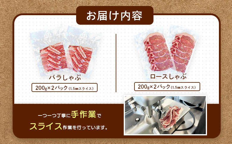 留寿都産　ルスツ羊蹄ぶた　しゃぶしゃぶセット（バラ肉・ロース肉【800g】）【2201201】