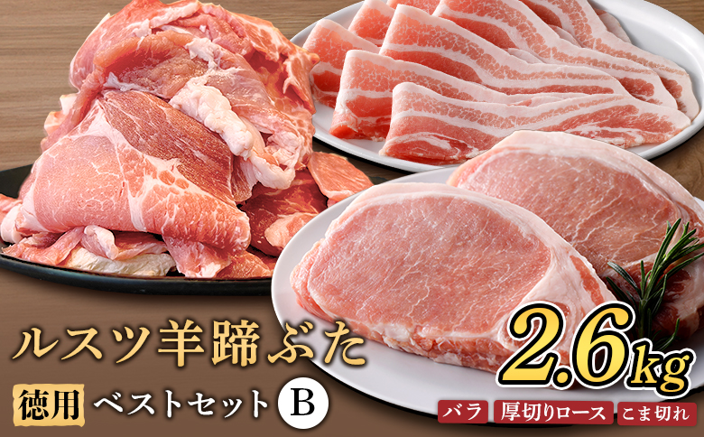 留寿都産　ルスツ羊蹄ぶた　『徳用』 ベストセット B 【2.6kg】【2202001】