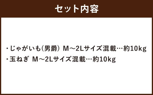 北海道産 じゃがいも 男爵 玉ねぎ セット M～2Lサイズ混載 各約10kg 合計約20kg 2箱 山田農場 ジャガイモ 芋 いも イモ 玉葱 タマネギ たまねぎ 国産 【2025年10月上旬-2026年3月上旬迄発送予定】