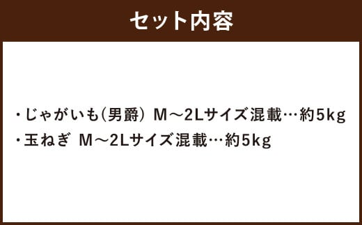 北海道産 じゃがいも 男爵 玉ねぎ セット M～2Lサイズ混載 各約5kg 合計約10kg 2箱 山田農場 ジャガイモ 芋 いも イモ 玉葱 タマネギ たまねぎ 国産 【2025年10月上旬-2026年3月上旬迄発送予定】