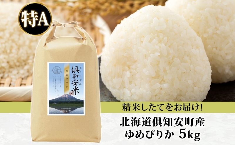 北海道 倶知安町産 ゆめぴりか 精米 5kg 米 特A 白米 お米 道産米 ブランド米 契約農家 ごはん 炊き立て ご飯 もちもち  国産 人気 お取り寄せ ギフト 贈り物 備蓄 保存 おまとめ買い ショクレン 送料無料 倶知安