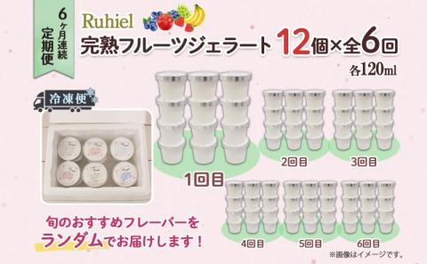 ◆6ヶ月連続定期便◆Ruhiel（ルヒエル）の完熟フルーツジェラート 12個セット スイーツ デザート