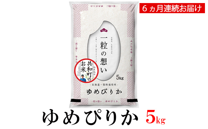 令和6年産  定期便 6ヵ月連続お届け ゆめぴりか 5kg 精米 北海道 共和町