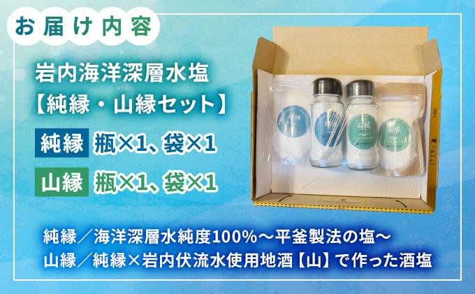 岩内海洋深層水塩【純縁・山縁セット】（純縁瓶×1・袋×1 ・山縁瓶×1・袋×1）035-a003 【純縁・山縁セット】