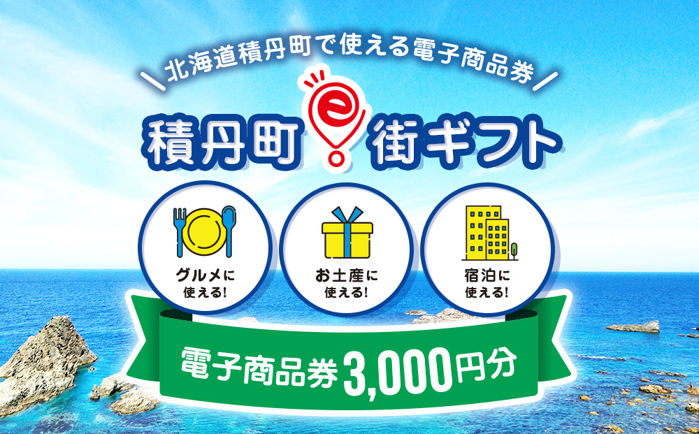 【ふるさと納税】積丹町e街ギフト 3,000円分