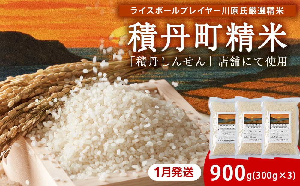 【2026年1月発送】積丹精米のお米（300g×3袋）ななつぼし 新米