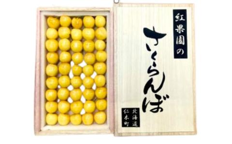 北海道 仁木町産 さくらんぼ【 月山錦 】一段並べ 桐箱入り 500g 2Lサイズ以上　食後 デザート 旬の果物 サクランボ チェリー フルーツ 果物 果物類 ギフト 贈答品 仁木町 仁木 [峠のふもと紅果園]