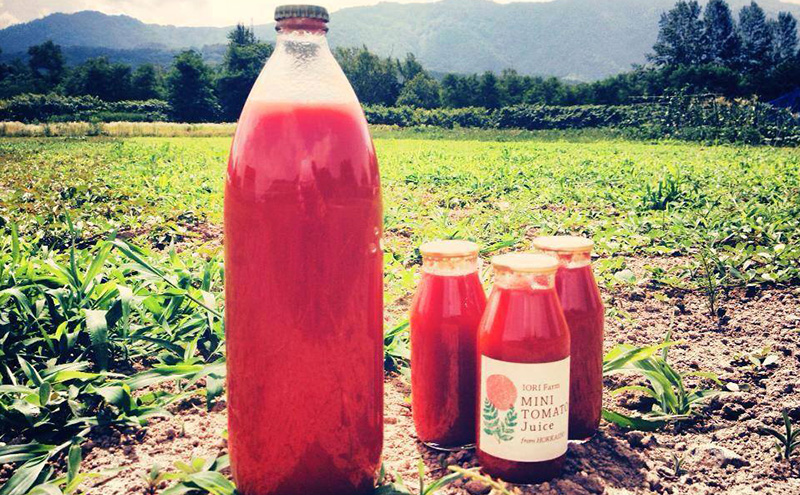北海道仁木町産 ミニトマト100％ジュース1000ml×6本・自然栽培ブルーベリージャム120g×2本セット 栽培期間中 除草剤・化学農薬・化学肥料不使用 野菜ジュース 果汁飲料 野菜飲料 [iori farm hokkaido]