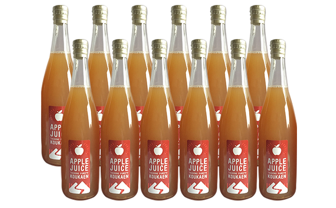 峠のふもと紅果園の完熟！リンゴジュース710ml×12本セット 飲料類 果汁飲料 りんご 林檎 ジュース [峠のふもと紅果園]