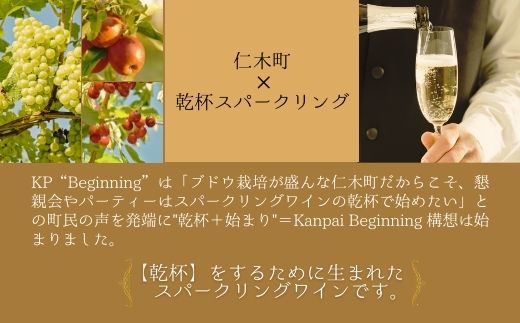 【北海道産ワイン】 限定スパークリングワイン KP”Beginning" 750ml×2本 仁木町産ナイアガラ100%使用 ワイン 白 辛口 スパークリング