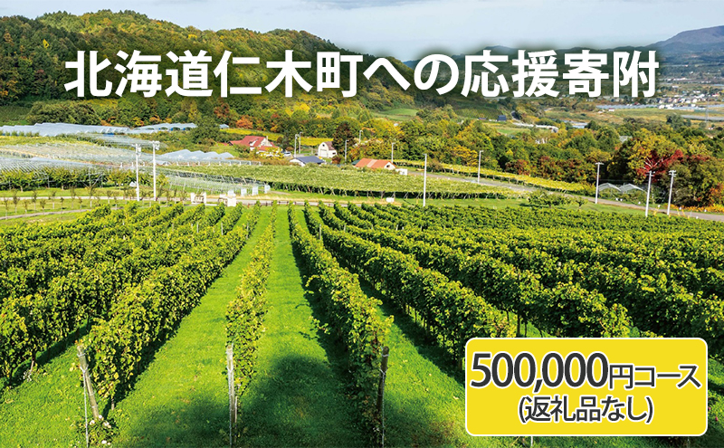 北海道仁木町 寄附のみの応援受付 500,000円コース（返礼品なし 寄附のみ50万円） 寄付 支援 応援 北海道 仁木町 [仁木町役場]