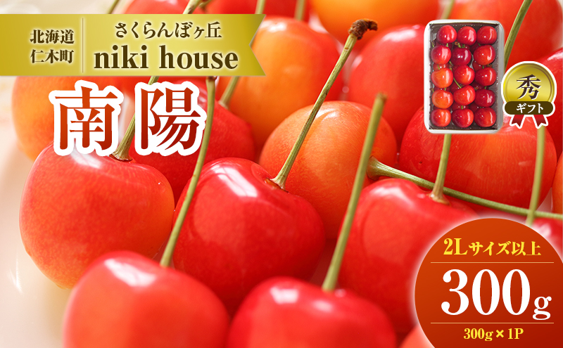 [先行受付] さくらんぼ 南陽 2Lサイズ 以上 300g（300g×1パック） 化粧箱入   サクランボ チェリー フルーツ 果物 果物類 ギフト 贈答品 北海道 仁木町 仁木 [小林信幸]