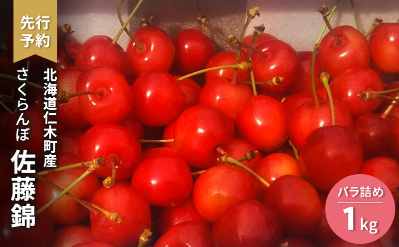 先行受付 さくらんぼ 佐藤錦 バラ詰め1kg サクランボ チェリー フルーツ 果物 果物類 ギフト 贈答品 北海道 仁木町 仁木 [古屋農園]