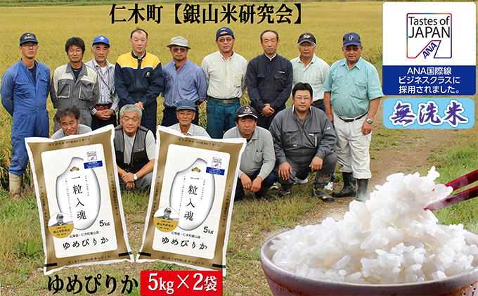 【2025年産米】銀山米研究会の無洗米＜ゆめぴりか＞10kg　ご飯 ライス 白米 ブランド米 おにぎり お弁当 北海道産 産地直送 ご飯 時短 朝ごはん 夜ごはん 昼ごはん [株式会社 松原米穀]