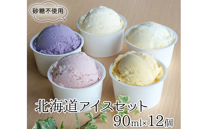 砂糖不使用 こだわりの北海道アイス 90ml×12個セット ブルーベリー ラズベリー シーベリー 牛乳 ナイアガラ お菓子 果物 アイス 冷凍 [株式会社　自然農園]