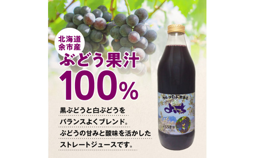 風味豊かな余市産ぶどう100％ジュース1,000ｍｌ×6本セット_Y018-0054