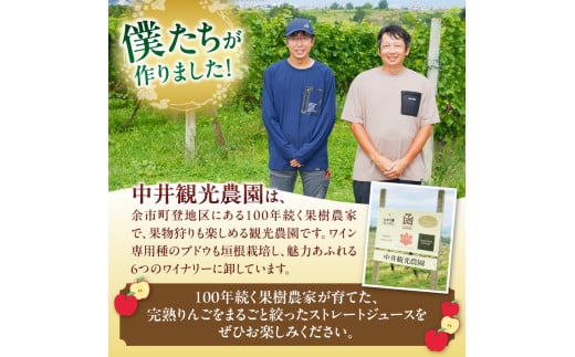中井観光農園ストレートりんごジュース2本セット_Y037-0332