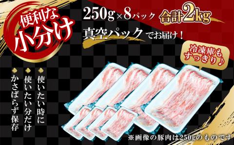 【農場直送】真空パック　北海道産　北島ワインポーク　しゃぶしゃぶ用バラ 2kg【小分け】_Y067-0021