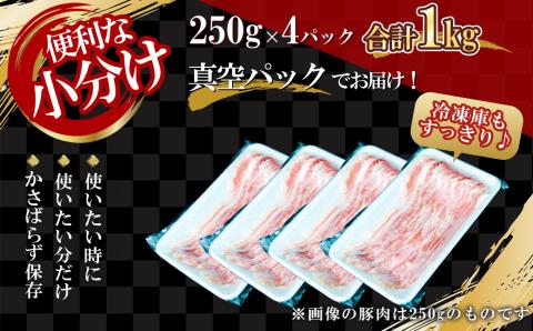 【農場直送】真空パック　北海道産　北島ワインポーク　しゃぶしゃぶ用バラ 1kg【小分け】_Y067-0022